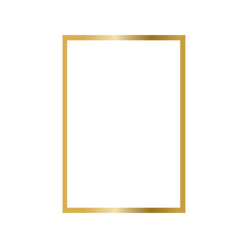 Luxurious Metallic Gold Rectangular Frame Template with White Copy Space