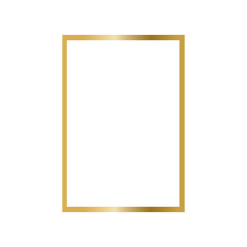 Luxurious Metallic Gold Rectangular Frame Template with White Copy Space
