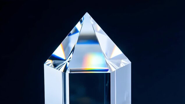 Crystal Glass &mdash; Abstract Crystal Glass - Prismatic Light Refraction Through Diamond Facets - Cool Icy Blue and White