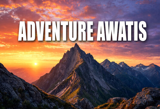 Majestic mountain peak glowing at sunrise with vibrant sky perfect for adventure travel inspiration