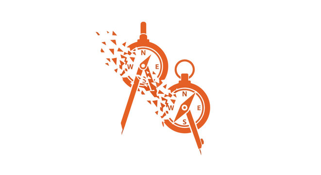 Orange Clock and Scissors Logo Design.