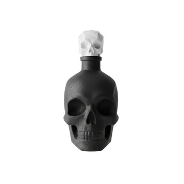 Dark Skull Shaped Bottle with Geometric Skull Cap