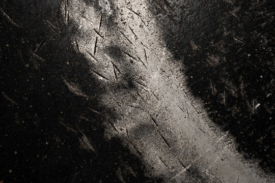Heavy Distress Metal Surface with Scratches and Moody Lighting