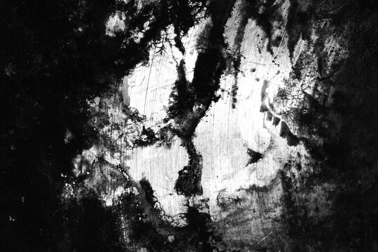 High Contrast Black and White Grunge Texture with Scratches and Cracks