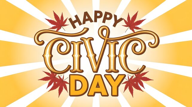 Happy civic holiday illustration festive canadian august long weekend greeting