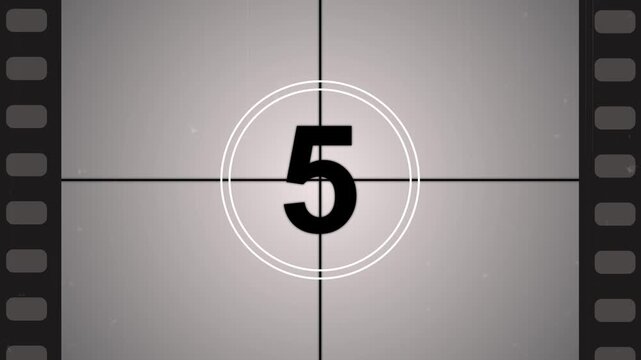 Old Movie Countdown 10 to 0 Numbers | Vintage Film Leader | Retro Cinema Countdown Animation