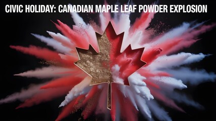 Civic holiday celebration canadian maple leaf powder explosion festive august long weekend