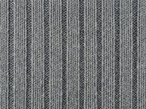 Gray ribbed knit fabric texture ideal for apparel crafts and textile design projects