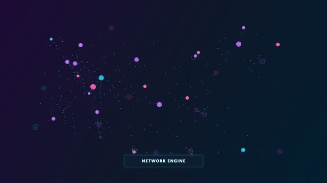 Futuristic Network Engine Concept with Abstract Particles