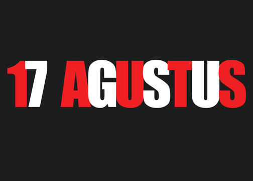 Indonesian Independence Day, August 17 Text Style Vector