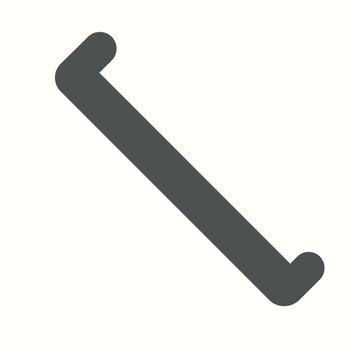 Minimalist diagonal bracket icon isolated on a clean white background style