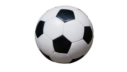 Naklejka premium Isolated classic black and white soccer ball for team sports, outdoor games, and competition