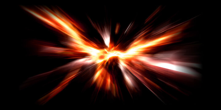 Bright Orange Energy Burst with Dynamic Light Rays Abstract Background