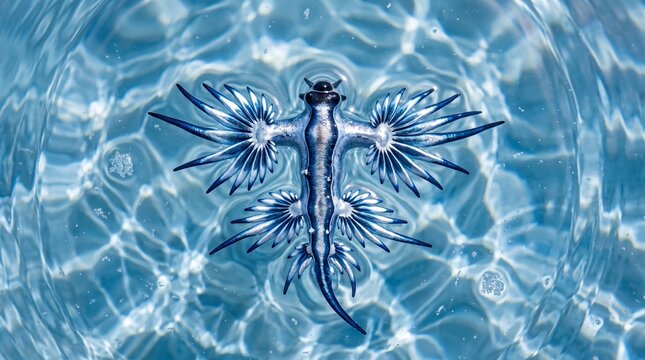 Blue Dragon Sea Slug (Glaucus atlanticus) - Masterpiece Ocean Wildlife.
