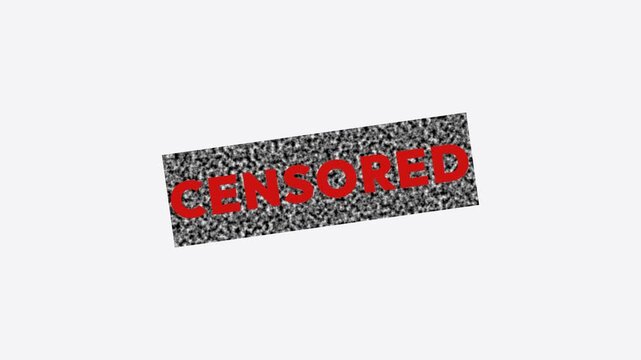Red Censored Stamp on Gray Static Background Isolated on White  Background. 4K Video