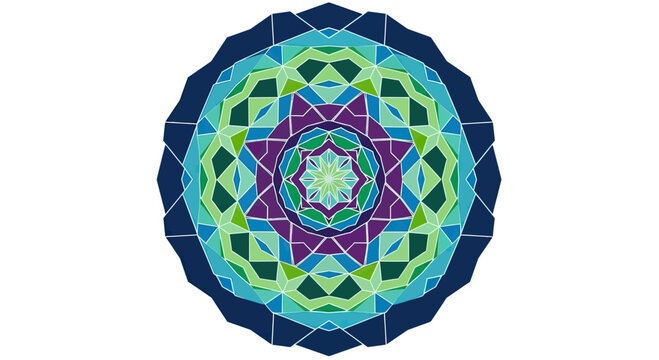 Vibrant colorful mandala kaleidoscope pattern.