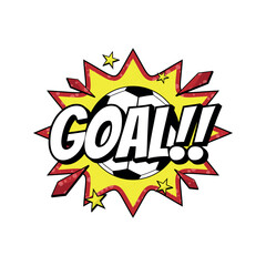 Soccer Element Vector. Typography spelling "Goal" in a colorful Pop Art comic style. © khoiril_faaizun