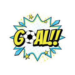 Soccer Element Vector. Typography spelling "Goal" in a colorful Pop Art comic style. © khoiril_faaizun