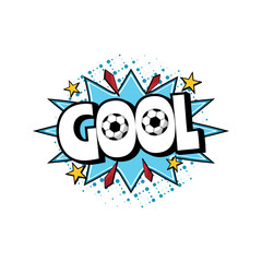 Soccer Element Vector. Typography spelling "Goal" in a colorful Pop Art comic style. © khoiril_faaizun
