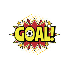 Soccer Element Vector. Typography spelling "Goal" in a colorful Pop Art comic style. © khoiril_faaizun