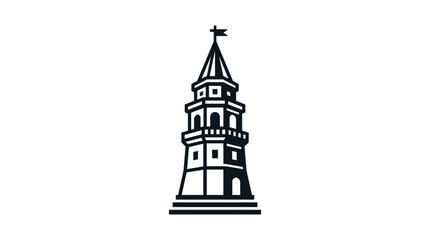 Obraz premium Minimalist Black and White Lighthouse Icon Vector Illustration
