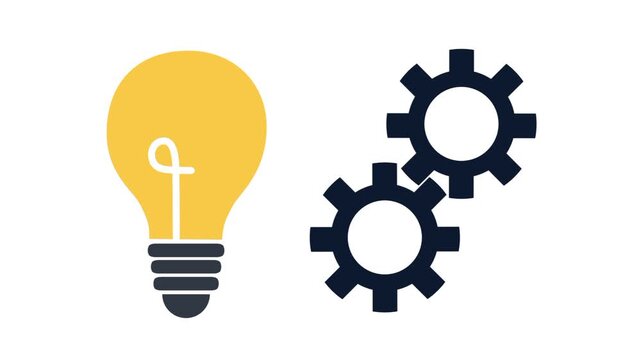 Idea and process workflow icon animation