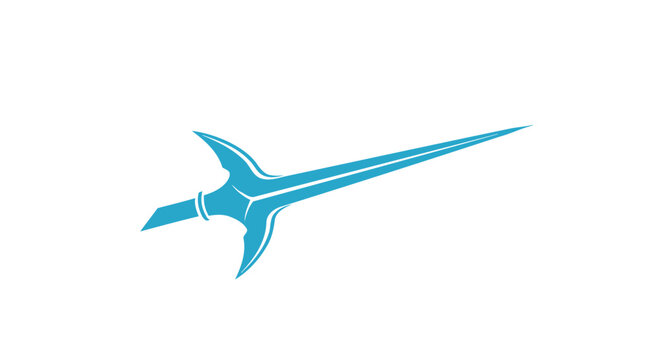 Teal abstract sword or dagger blade icon.