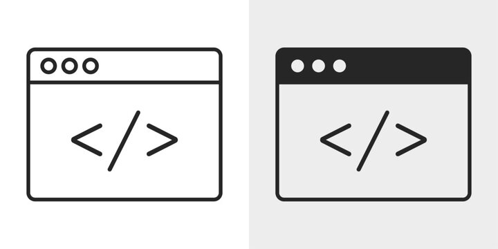 Code Editor Icon represents programming, software development, and source code editing.
