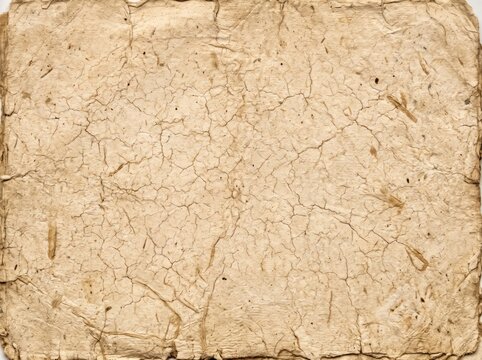 Coarse heavy pulp ancient paper texture with fine mesh crackle pattern