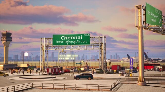 Domestic Flight Landing at Chennai International