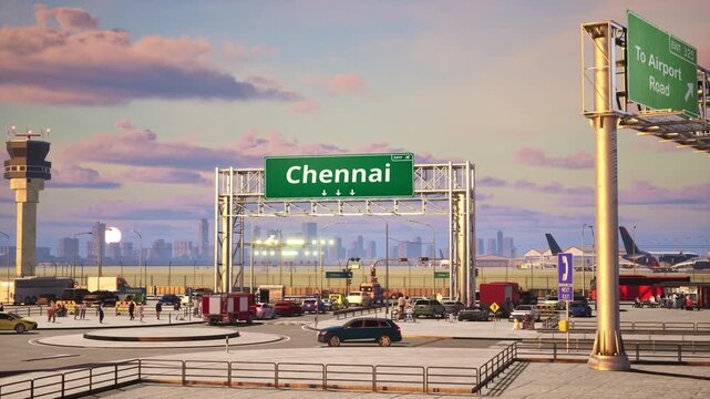 Golden Hour Flight Takeoff from Chennai