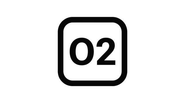 A bold black rounded square icon containing the number zero two with clean white strokes