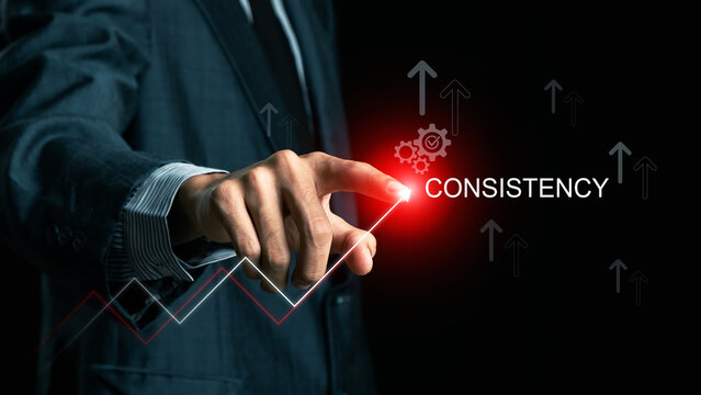 Consistency, professional managing process consistency and quality assurance through digital workflow, compliance, performance monitoring and operational optimization on a smart interface.
