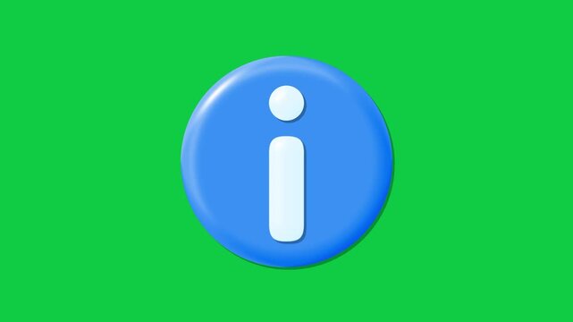 Blue information symbol animation for interface