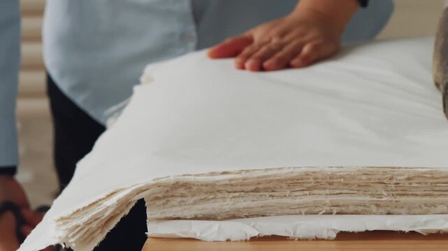  Xuan Paper Making - Trimming and Cutting Edges 4K