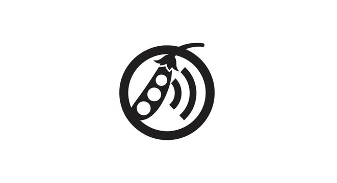 Black and white pea pod icon design.
