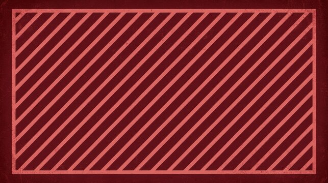 Abstract Geometric Parallel Diagonal Stripe Pattern in Pale Coral on Burgundy Distressed Texture for Minimalist Industrial Poster and Brand Design