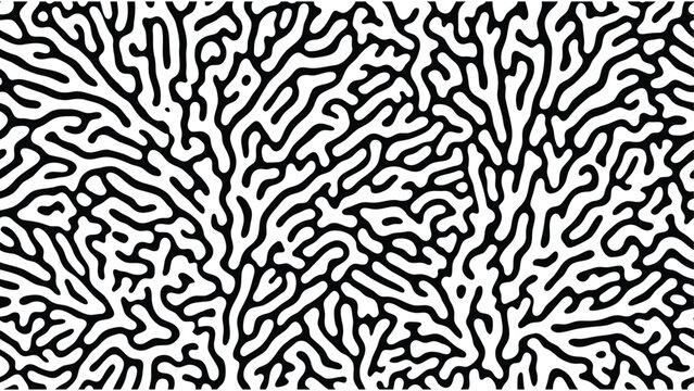 Abstract organic pattern background. Black and white maze texture. Modern fluid lines design graphic.