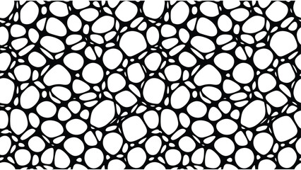 Fototapeta premium Abstract black and white organic pattern. Seamless cellular texture design. Modern geometric backdrop.