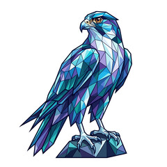 Fototapeta premium Abstract Geometric Falcon Crystal Style Polygon Bird Design Illustration