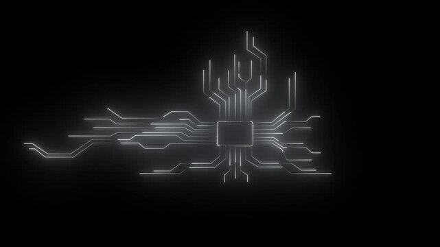 Abstract digital white line data background connecting technology concept Abstract technological artificial concept. neon line data and Motion graphics of team up concept 4k