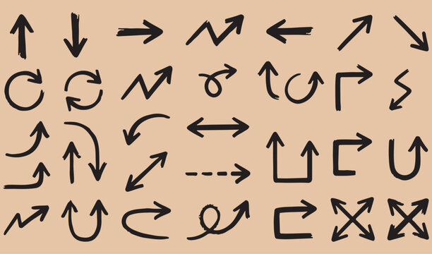 Creative Arrow Vector Collection, Directional Arrow Sketch Icons, editable vector, illustration, graphic, isolated, minimalist