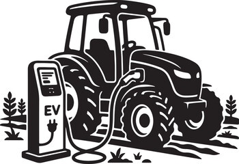 Farm Tractor Silhouette Icon © BEGUM ASIA