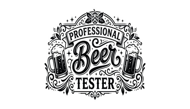 Professional beer tester logo for beer lovers and halloween party