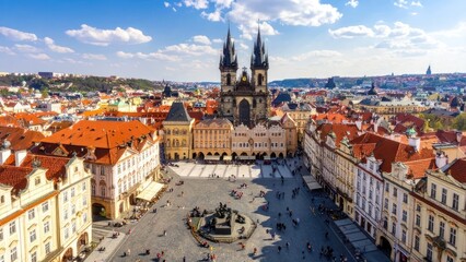 Obraz premium Aerial view of Prague Old Town Square.