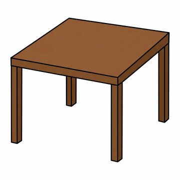 Brown wooden table furniture piece isolated