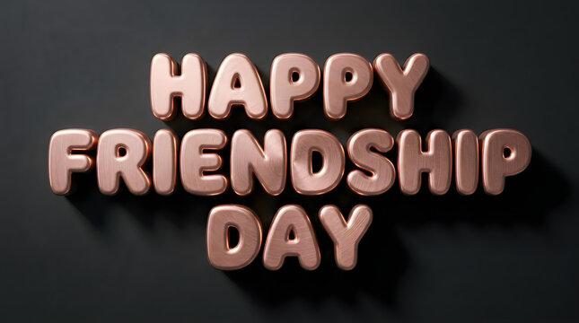 Happy Friendship Day metal isolated on transparent background