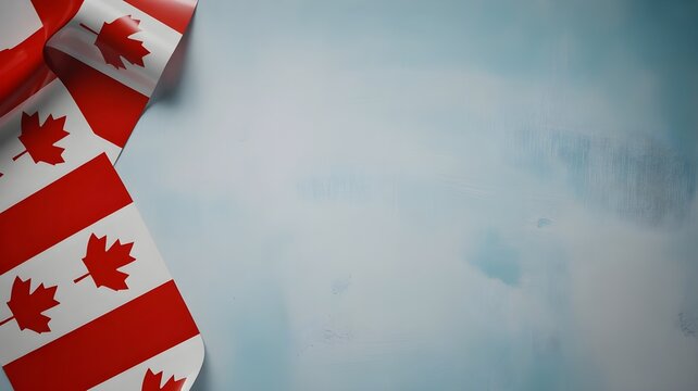 Celebrating canada's civic holiday canadian flags waving on a light blue background