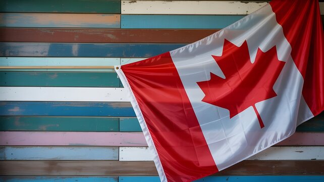 Canadian flag waving celebrating civic holiday and national pride