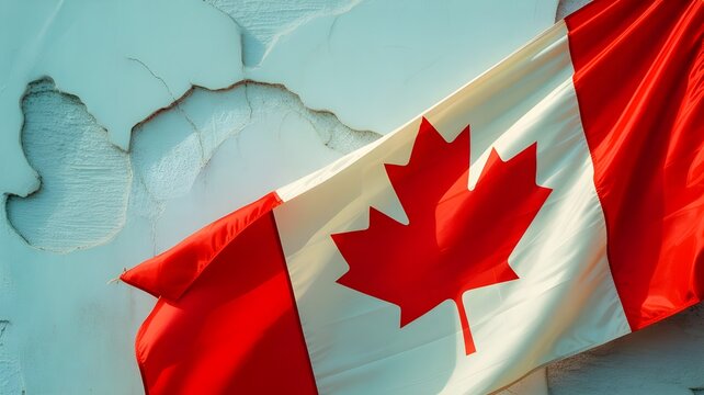 Celebrating canada day civic holiday vibrant canadian flag waving in the breeze